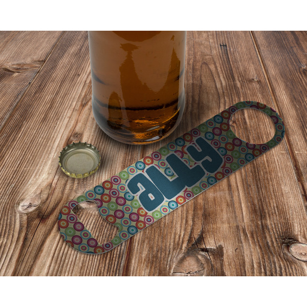 Retro Circles Bottle Opener - In Use