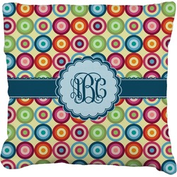 Retro Circles Faux-Linen Throw Pillow 20" (Personalized)
