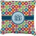 Retro Circles Faux-Linen Throw Pillow 26" (Personalized)