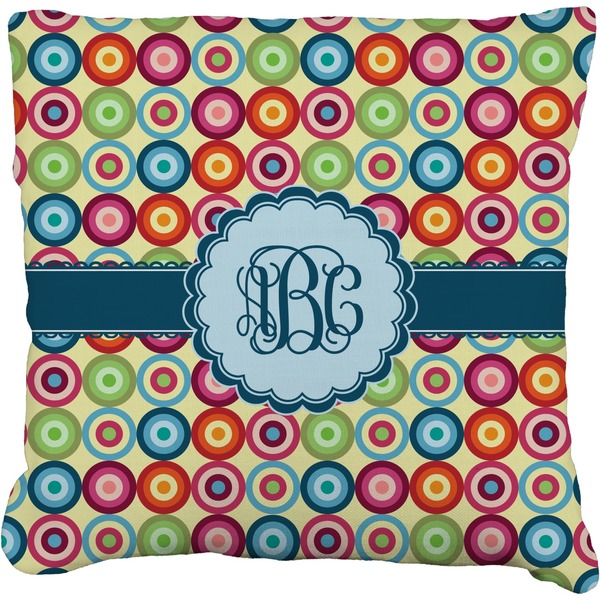 Custom Retro Circles Faux-Linen Throw Pillow 26" (Personalized)