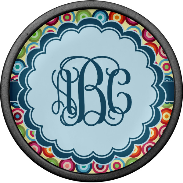 Retro Circles Cabinet Knob - Black - Front