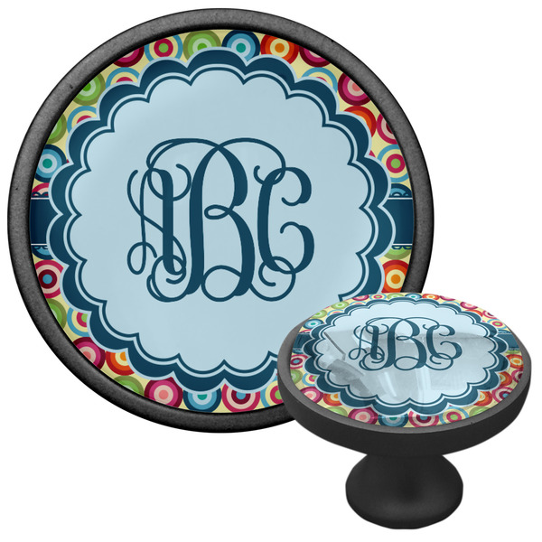 Retro Circles Cabinet Knob - Black - Multi Angle