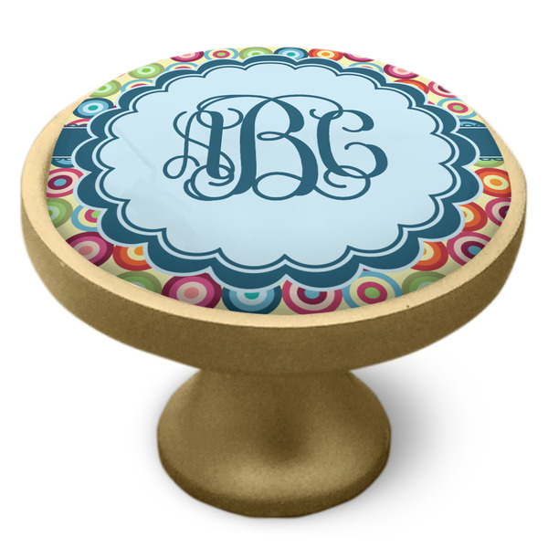 Retro Circles Cabinet Knob - Gold - Side