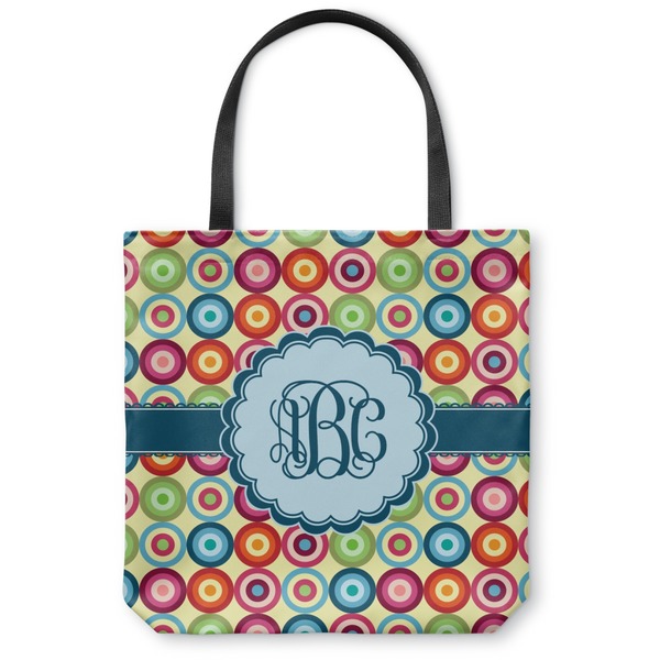 Custom Retro Circles Canvas Tote Bag - Small - 13"x13" (Personalized)