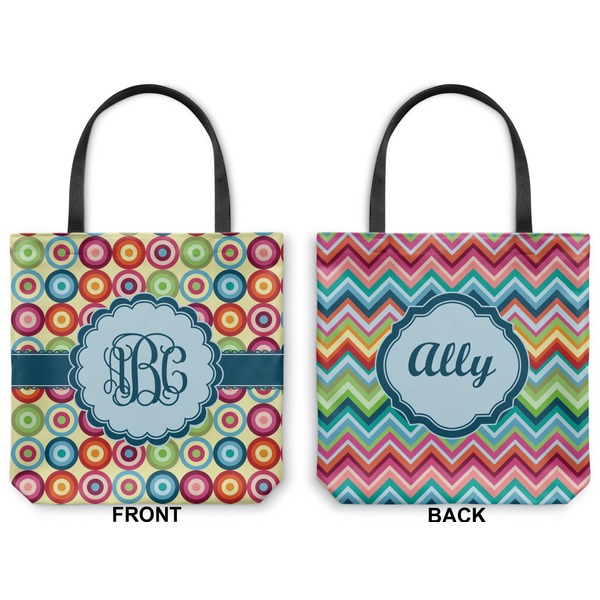 Retro Circles Canvas Tote - Front and Back