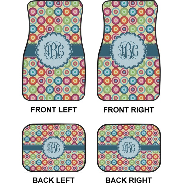 Retro Circles Car Floor Mats Set (2F + 2B)