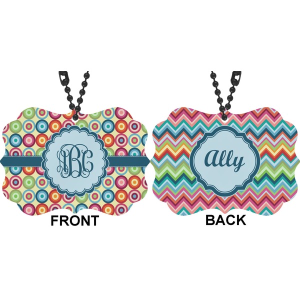 Retro Circles Car Ornament (Approval)