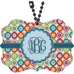Retro Circles Rear View Mirror Decor (Personalized)