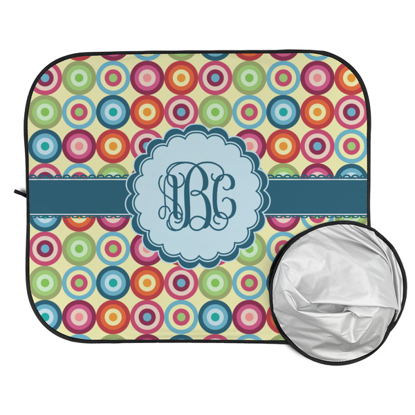 Retro Circles Car Sun Shades - FOLDED & UNFOLDED