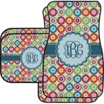 Retro Circles Car Floor Mats Set - 2 Front & 2 Back (Personalized)