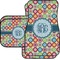 Retro Circles Car Floor Mats Set - 2 Front & 2 Back (Personalized)