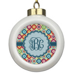 Retro Circles Ceramic Ball Ornament (Personalized)
