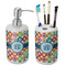 Retro Circles Ceramic Bathroom Accessories Set (Personalized)