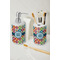 Retro Circles Ceramic Bathroom Accessories - LIFESTYLE (toothbrush holder & soap dispenser)