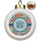Retro Circles Ceramic Ball Ornaments - Poinsettia Garland (Personalized)