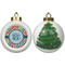 Retro Circles Ceramic Christmas Ornament - X-Mas Tree (APPROVAL)