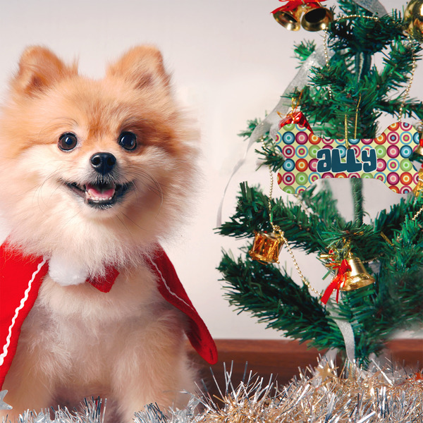 Retro Circles Ceramic Flat Ornament - Bone (LIFESTYLE)