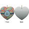 Retro Circles Ceramic Flat Ornament - Heart Front & Back (APPROVAL)