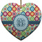 Retro Circles Ceramic Flat Ornament - Heart (Front)
