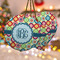Retro Circles Ceramic Ornament w/ Monogram