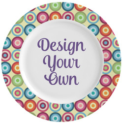 Retro Circles Ceramic Dinner Plates (Set of 4) (Personalized)