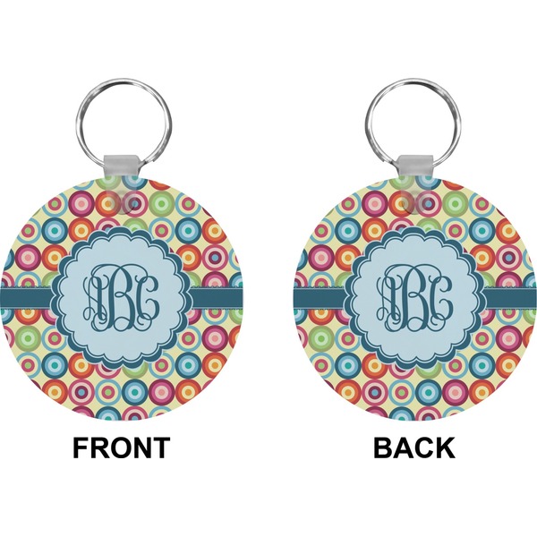 Retro Circles Circle Keychain (Front + Back)