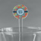 Retro Circles 5.5" Round Plastic Stir Sticks - Clear (Personalized)