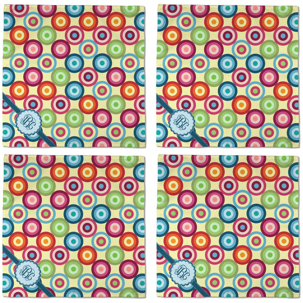 Retro Circles Cloth Napkins - Personalized Dinner (APPROVAL) Set of 4