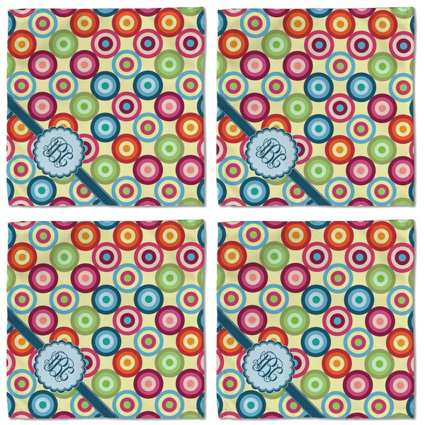 Retro Circles Cloth Napkins - Personalized Lunch (APPROVAL) Set of 4