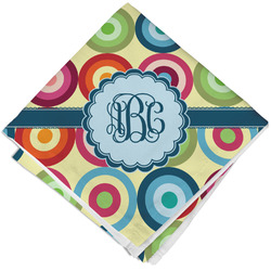 Retro Circles Cloth Cocktail Napkin - Single w/ Monogram