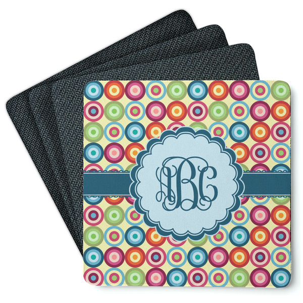 Retro Circles Coaster Rubber Back - Main