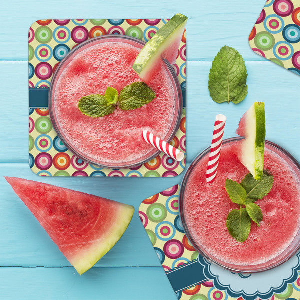 Retro Circles Coaster Set - LIFESTYLE