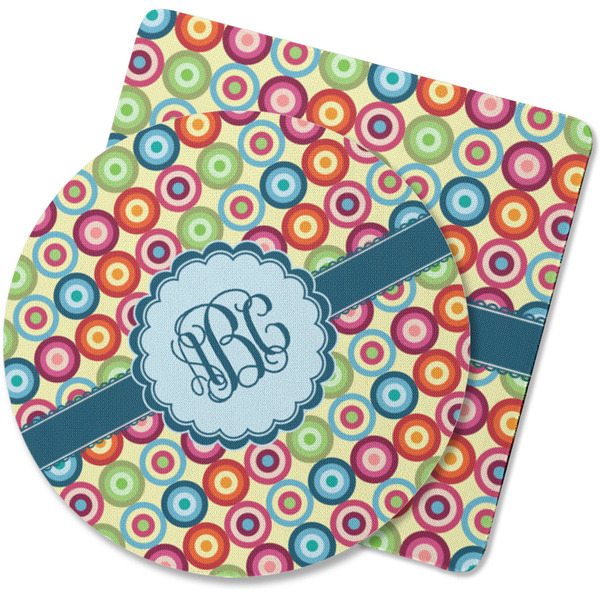 Custom Retro Circles Rubber Backed Coaster (Personalized)