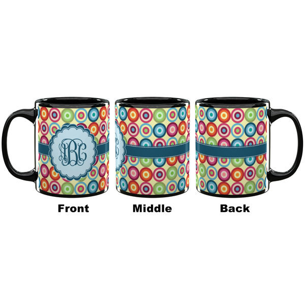 Retro Circles Coffee Mug - 11 oz - Black APPROVAL