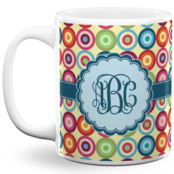 Retro Circles 11 Oz Coffee Mug - White (Personalized)