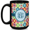 Retro Circles Coffee Mug - 15 oz - Black Full
