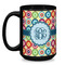 Retro Circles Coffee Mug - 15 oz - Black