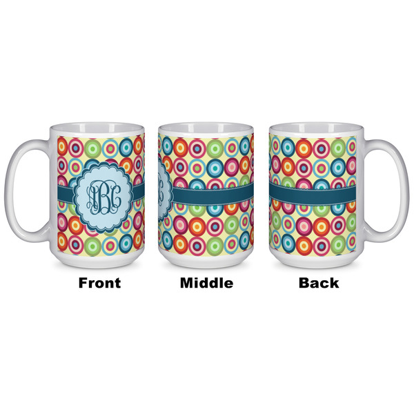 Retro Circles Coffee Mug - 15 oz - White APPROVAL