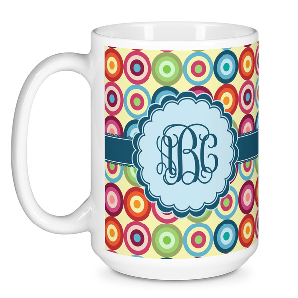 Retro Circles Coffee Mug - 15 oz - White
