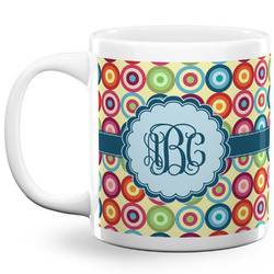 Retro Circles 20 Oz Coffee Mug - White (Personalized)