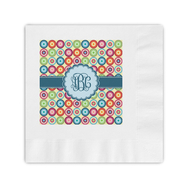 Custom Retro Circles Coined Cocktail Napkins (Personalized)