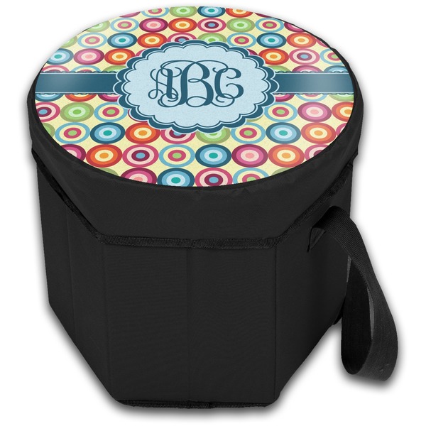 Retro Circles Collapsible Personalized Cooler & Seat (Closed)