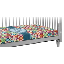 Retro Circles Crib Fitted Sheet (Personalized)