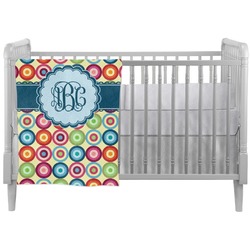 Retro Circles Crib Comforter / Quilt (Personalized)