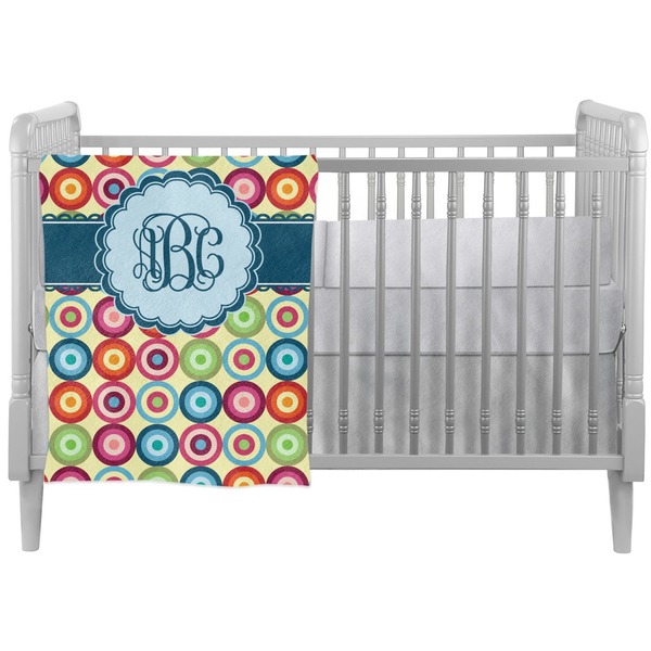 Custom Retro Circles Crib Comforter / Quilt (Personalized)