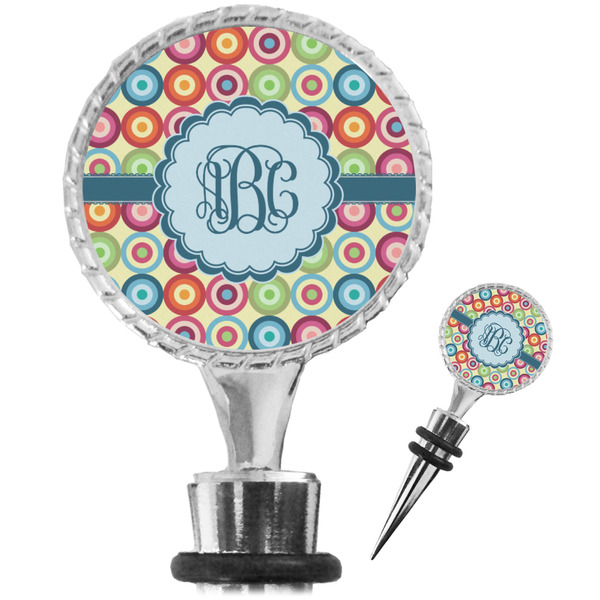 Custom Retro Circles Wine Bottle Stopper (Personalized)