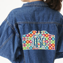 Retro Circles Twill Iron On Patch - Custom Shape - 3XL (Personalized)