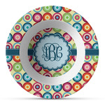 Retro Circles Plastic Bowl - Microwave Safe - Composite Polymer (Personalized)