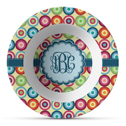 Retro Circles Plastic Bowl - Microwave Safe - Composite Polymer (Personalized)