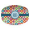 Retro Circles Plastic Platter - Microwave & Oven Safe Composite Polymer (Personalized)